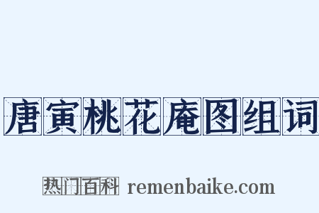 唐寅桃花庵图组词是什么意思的图片